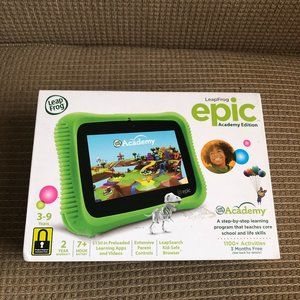 LeapFrog LeapPad Epic Academy Edition Kids’ Learning  Green Tablet.